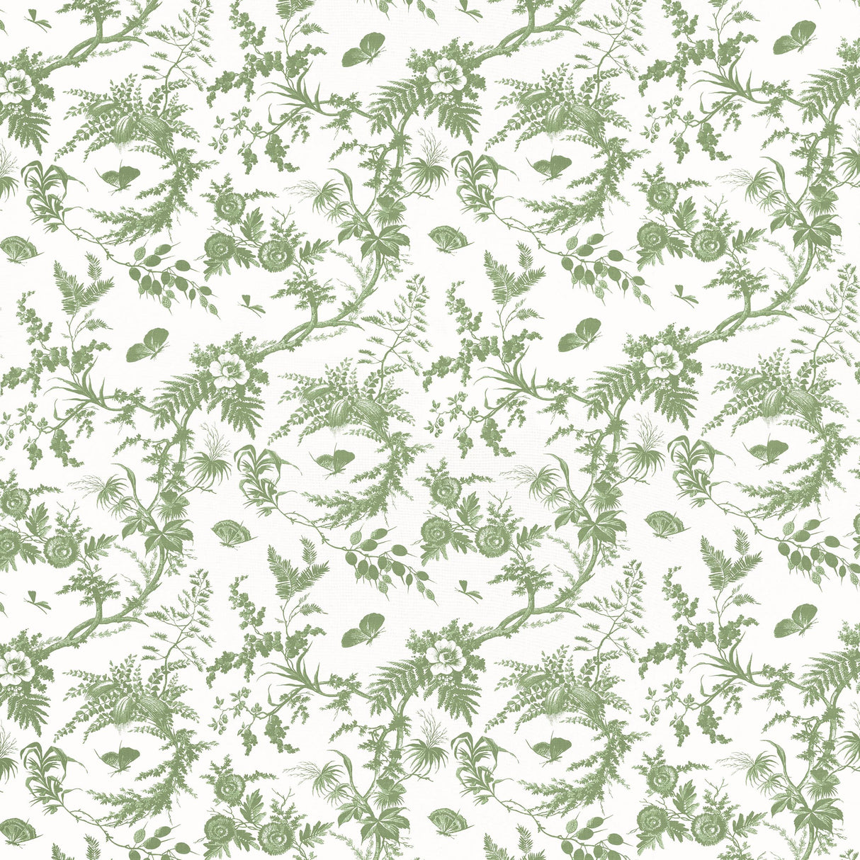 Anna French Newlands Toile Green Fabric