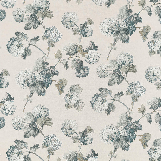 Anna French SUSSEX HYDRANGEA Slate and Linen Fabric