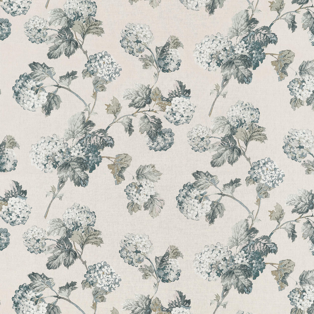 Anna French Sussex Hydrangea Slate And Linen Fabric