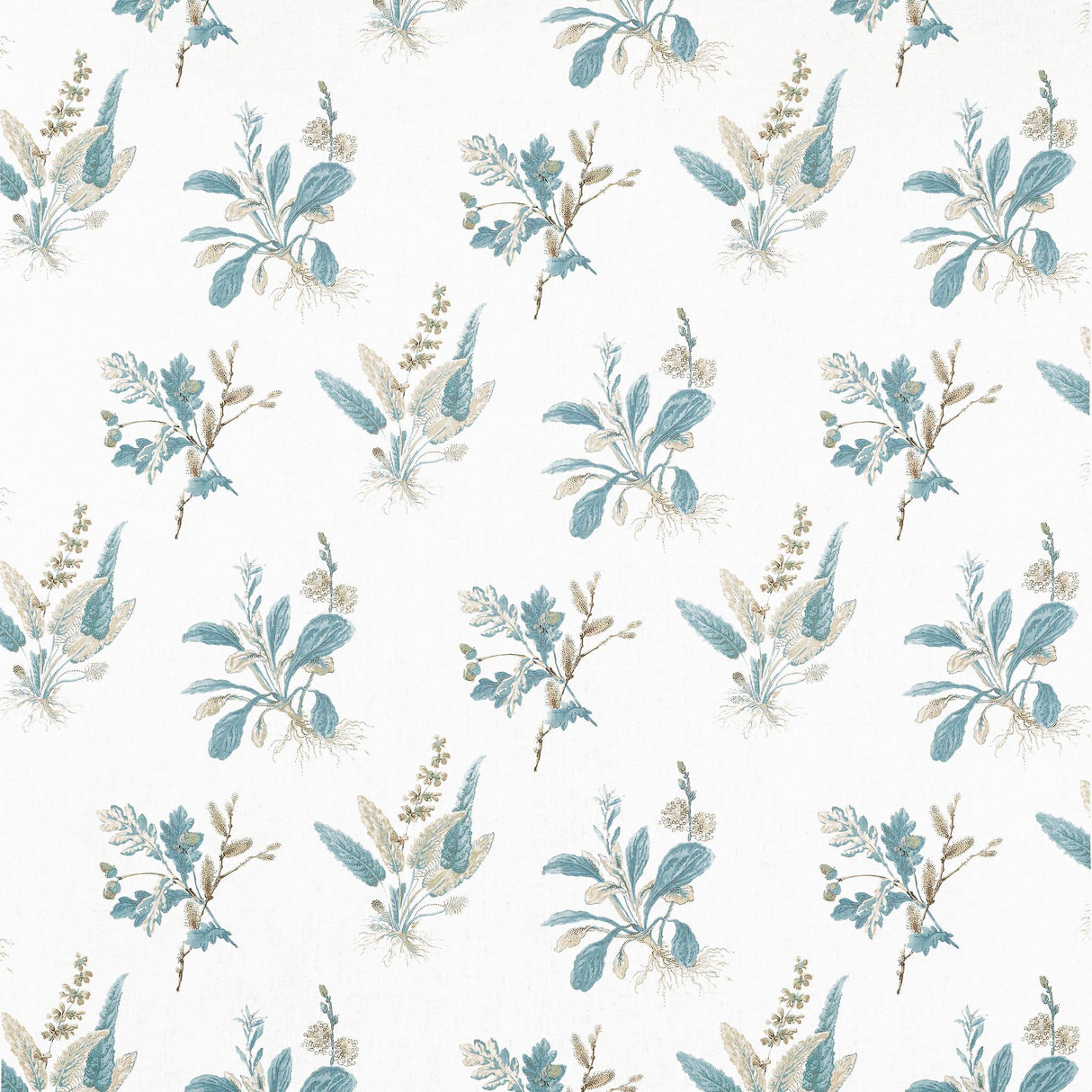 Anna French WOODLAND Beige and Soft Blue Fabric