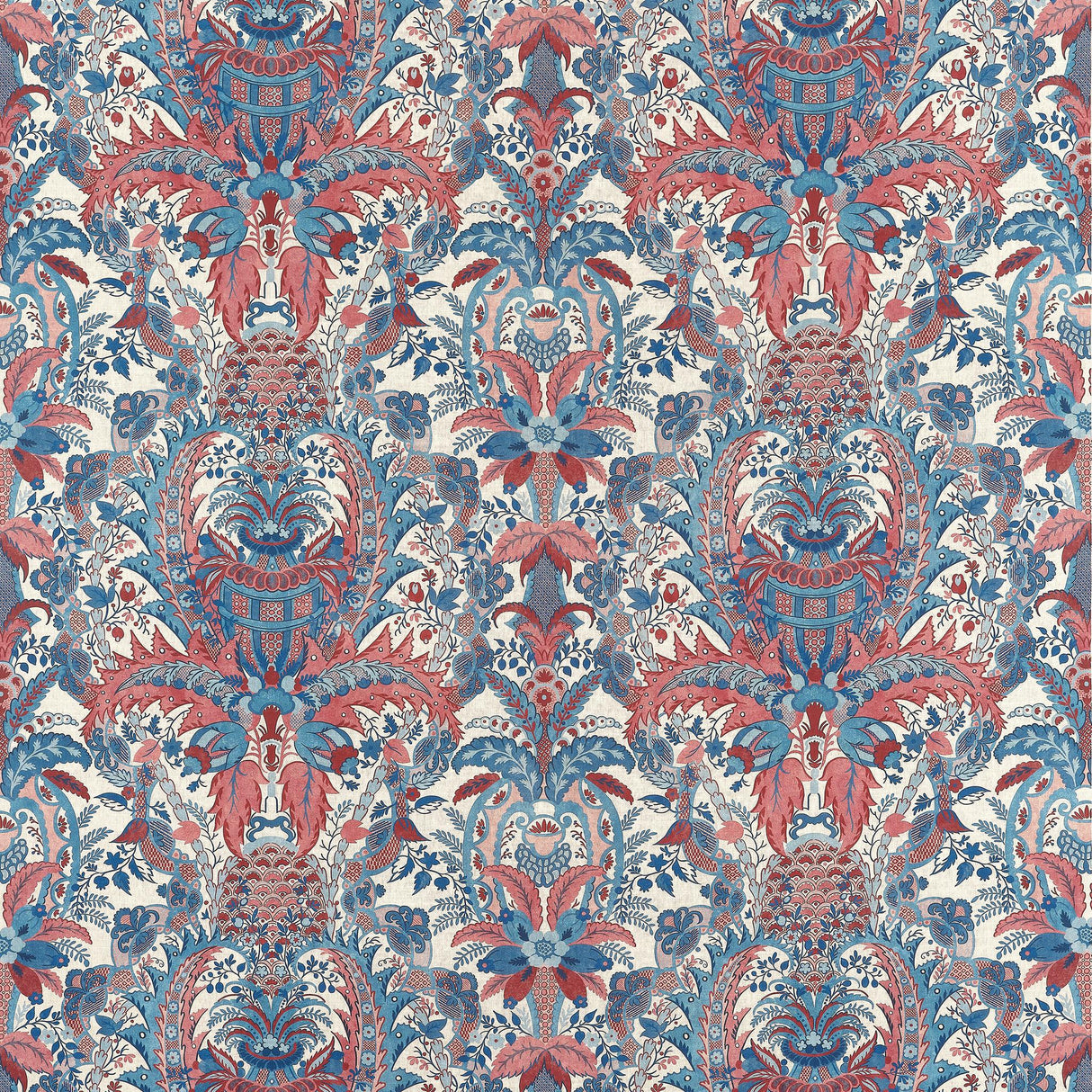 Anna French NARBETH Red and Blue Fabric