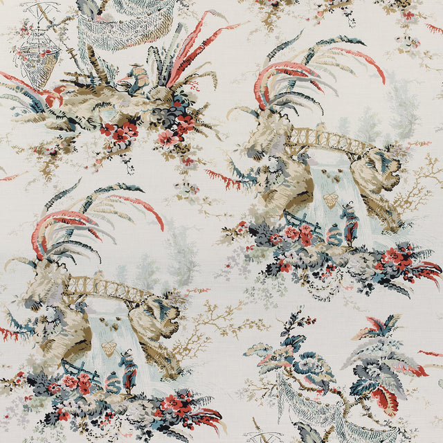 Anna French Moorea Cream On Coral Fabric