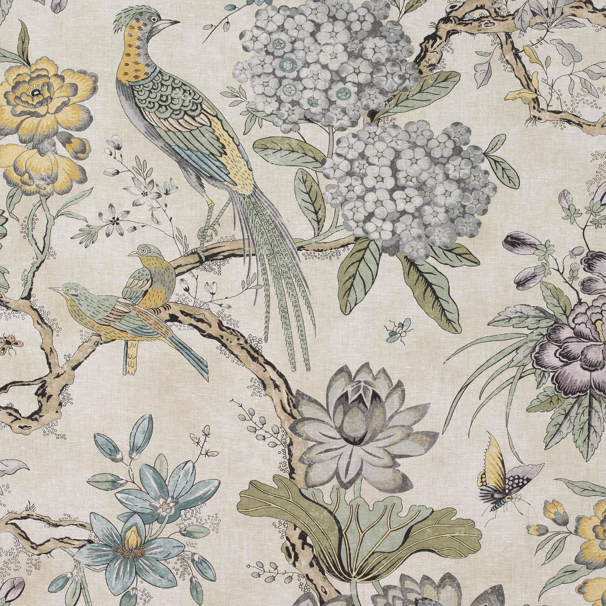 Anna French Villeneuve Yellow And Grey Fabric