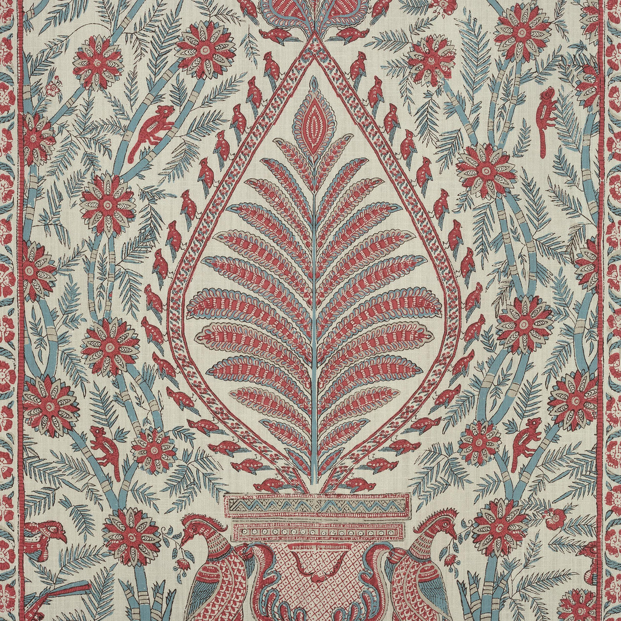 Anna French Palampore Red And Blue Fabric