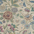 Anna French Cleo Plum And Blue On Flax Fabric