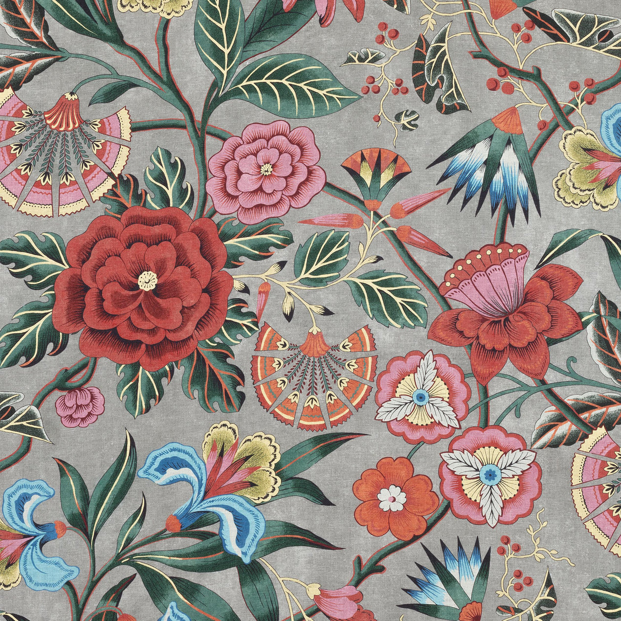 Anna French Cleo Coral On Charcoal Fabric