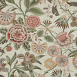 Anna French Cleo Red And Gold On Flax Fabric