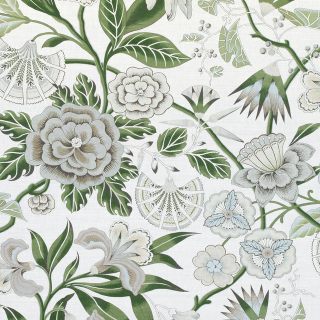 Anna French Cleo Green And White Fabric