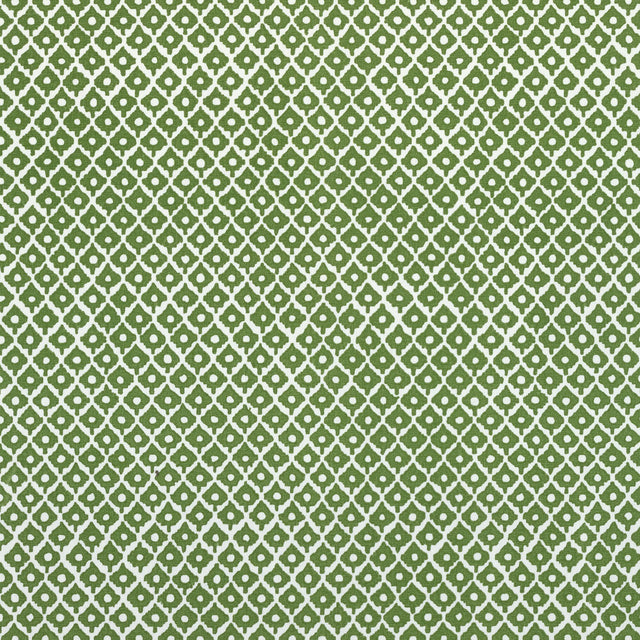 Anna French Petit Arbre Green On White Fabric