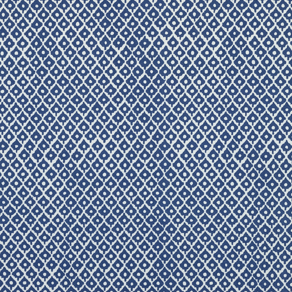 Anna French Petit Arbre Navy On White Fabric