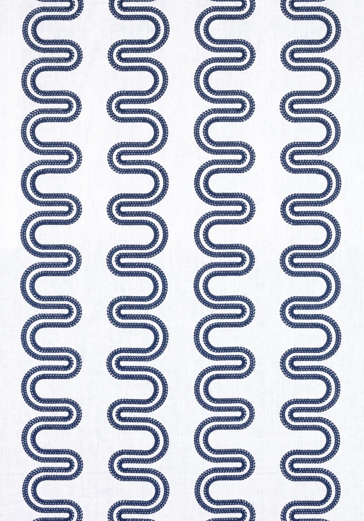 Anna French HERRIOT WAY EMBROIDERY Navy on White Fabric