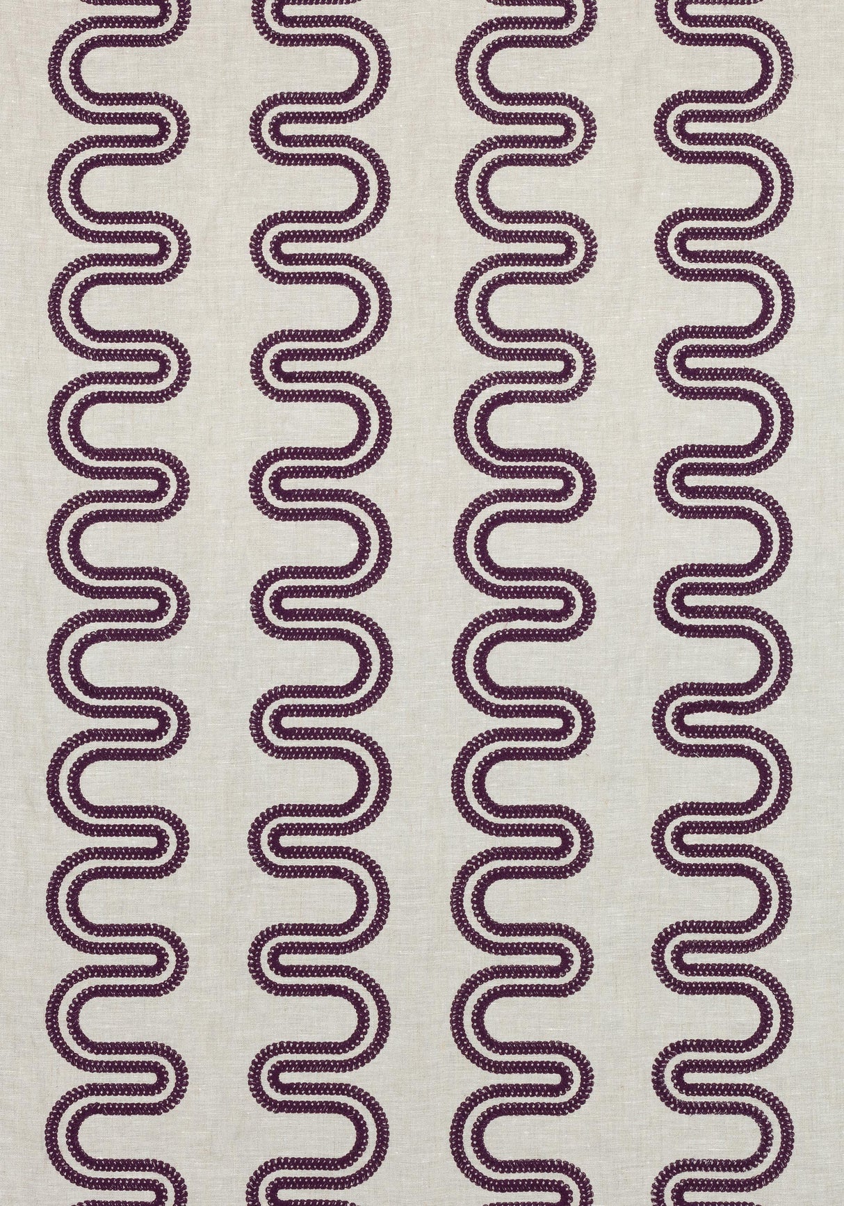 Anna French HERRIOT WAY EMBROIDERY Plum and Flax Fabric