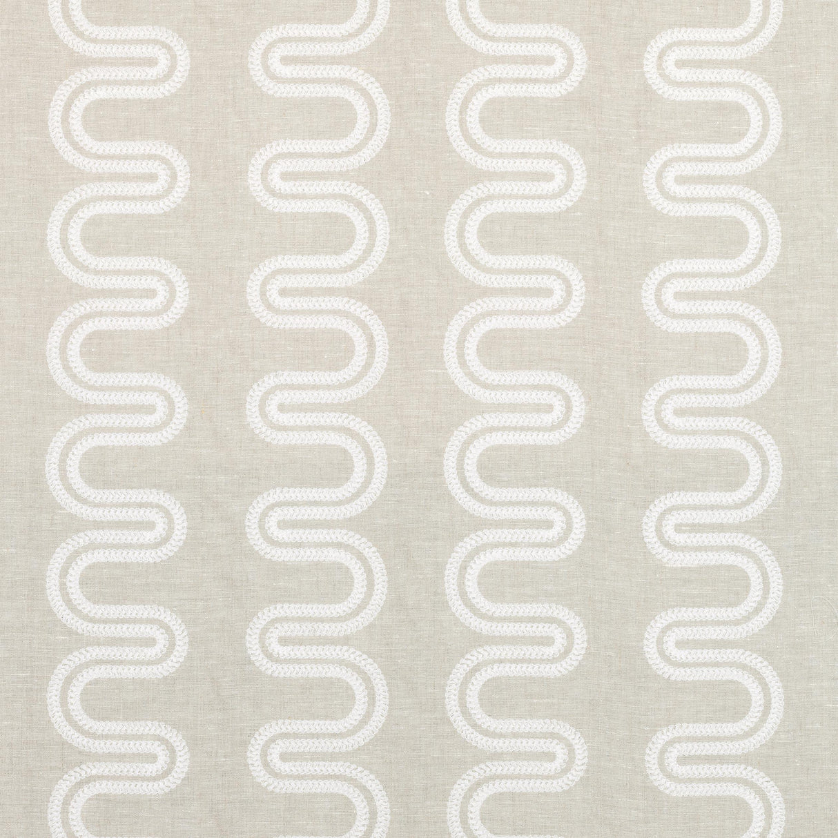 Anna French Herriot Way Embroidery White On Flax Fabric