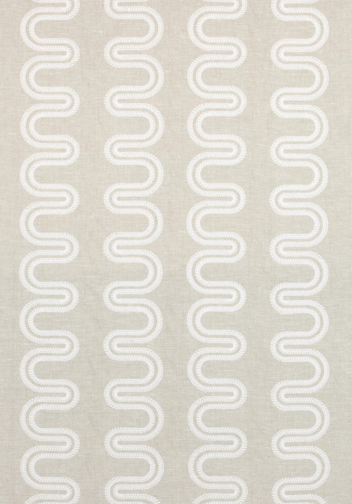 Anna French HERRIOT WAY EMBROIDERY White on Flax Fabric