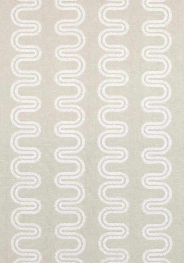 Anna French HERRIOT WAY EMBROIDERY White on Flax Fabric