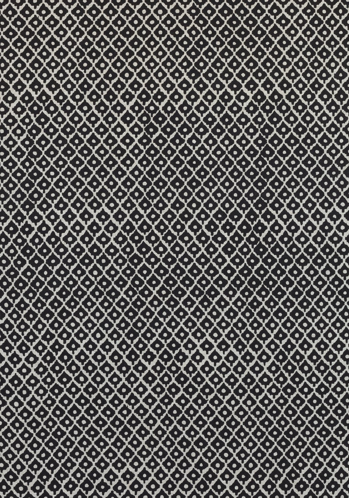 Anna French PETIT ARBRE Black on Flax Fabric