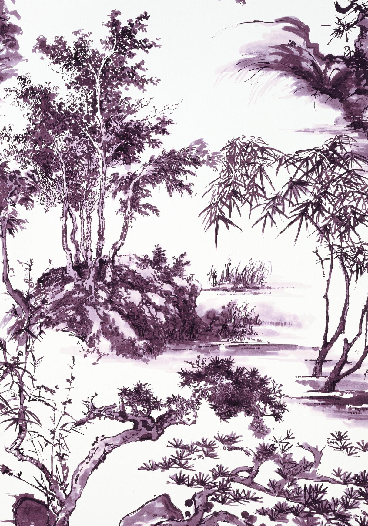 Anna French KYOTO Eggplant Fabric