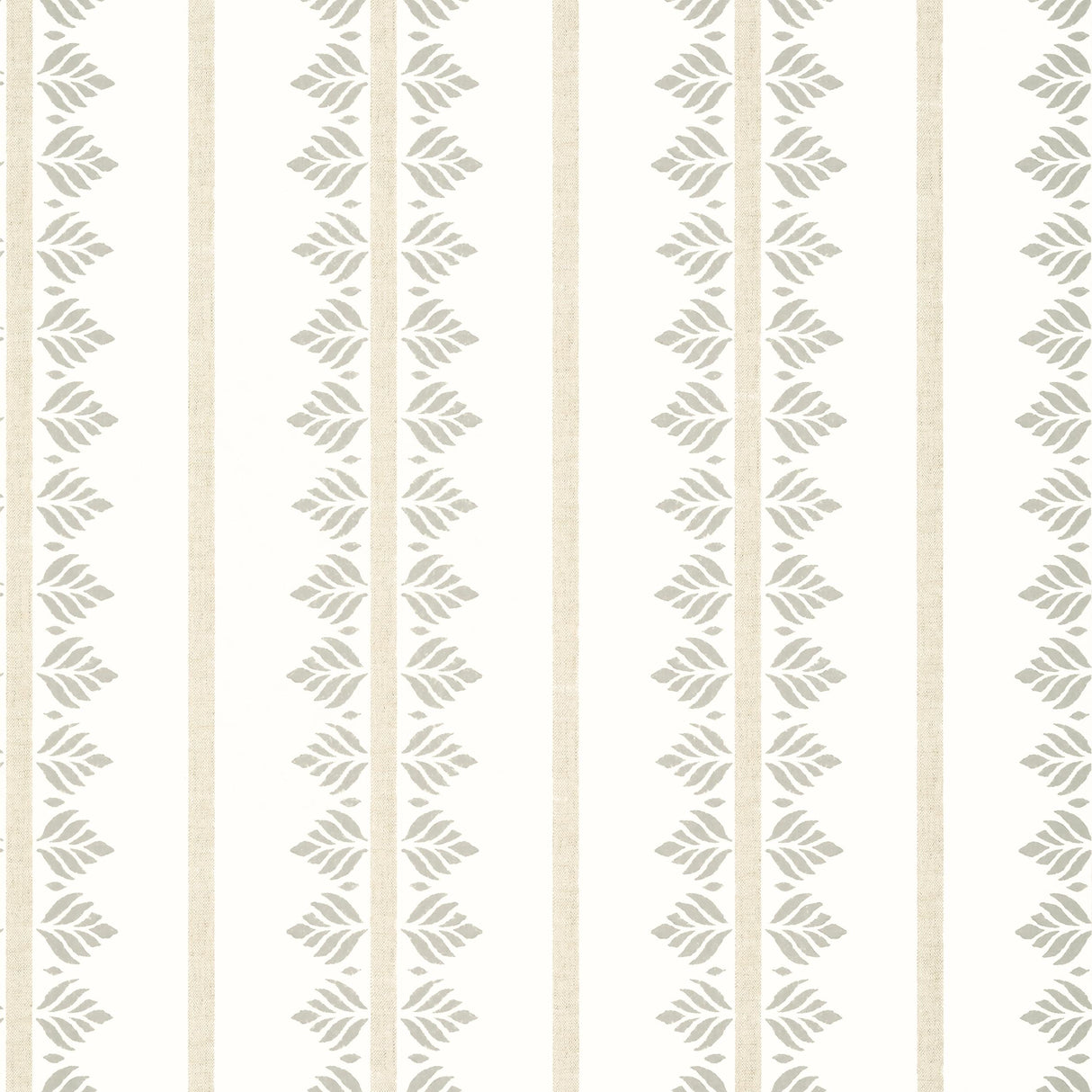 Anna French Fern Stripe Beige Wallpaper