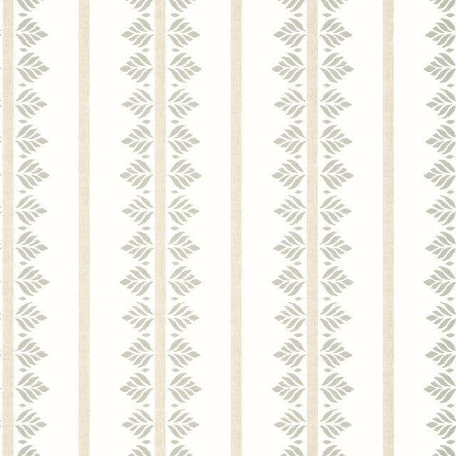 Anna French Fern Stripe Beige Wallpaper