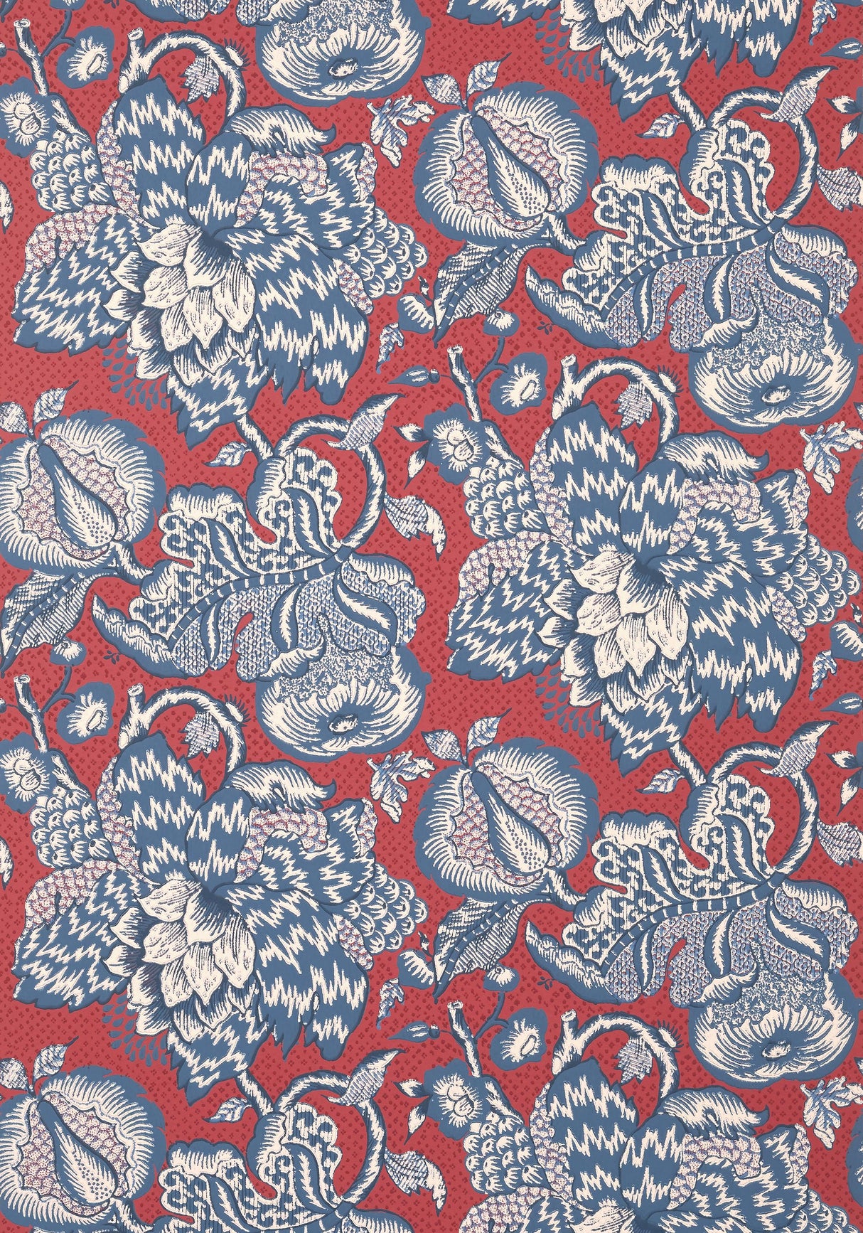 Anna French WESTMONT Red and Blue Wallpaper