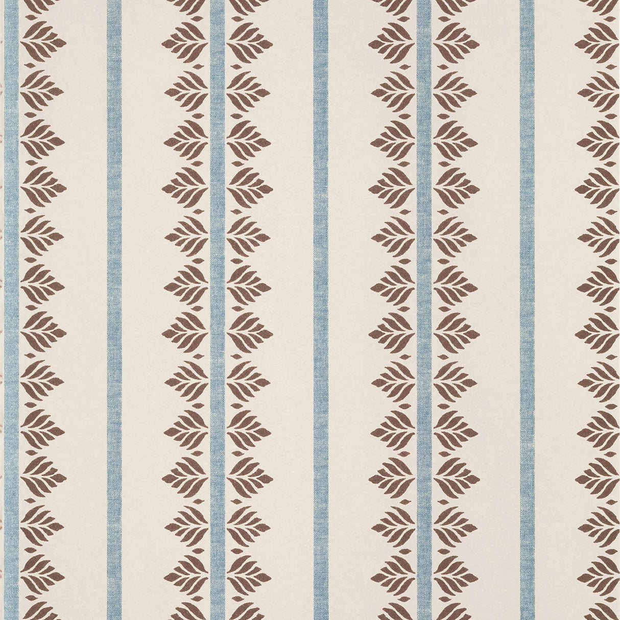 Anna French Fern Stripe Brown And Slate Wallpaper