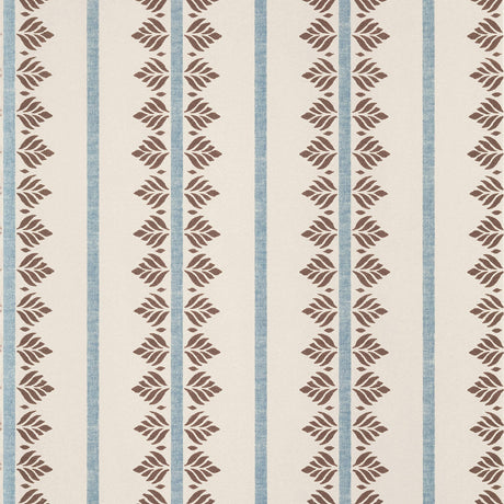 Anna French Fern Stripe Brown And Slate Wallpaper