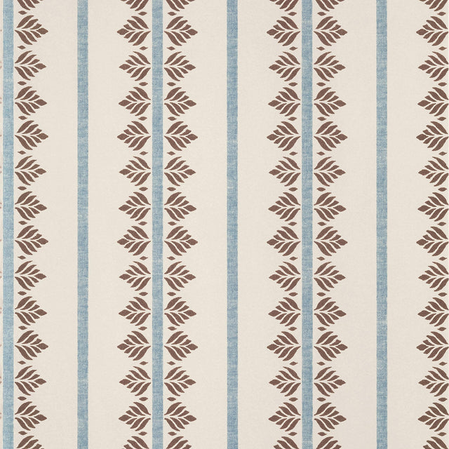 Anna French Fern Stripe Brown And Slate Wallpaper