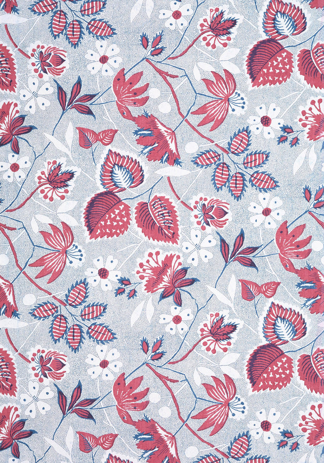 Anna French INDIENNE HAZEL Red and Blue Wallpaper