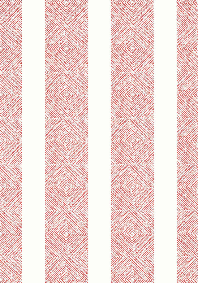 Anna French CLIPPERTON STRIPE Red Wallpaper