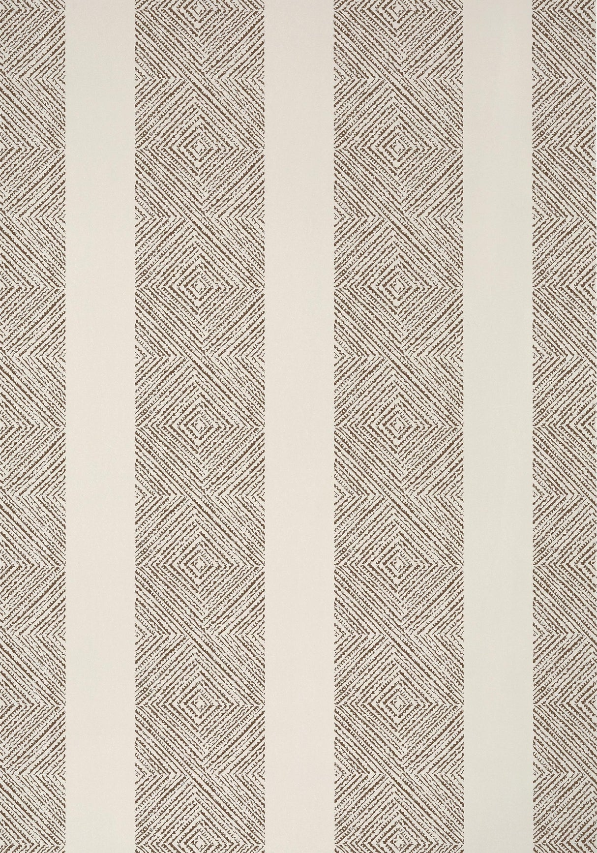 Anna French CLIPPERTON STRIPE Brown on Natural Wallpaper
