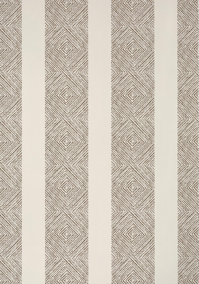 Anna French CLIPPERTON STRIPE Brown on Natural Wallpaper