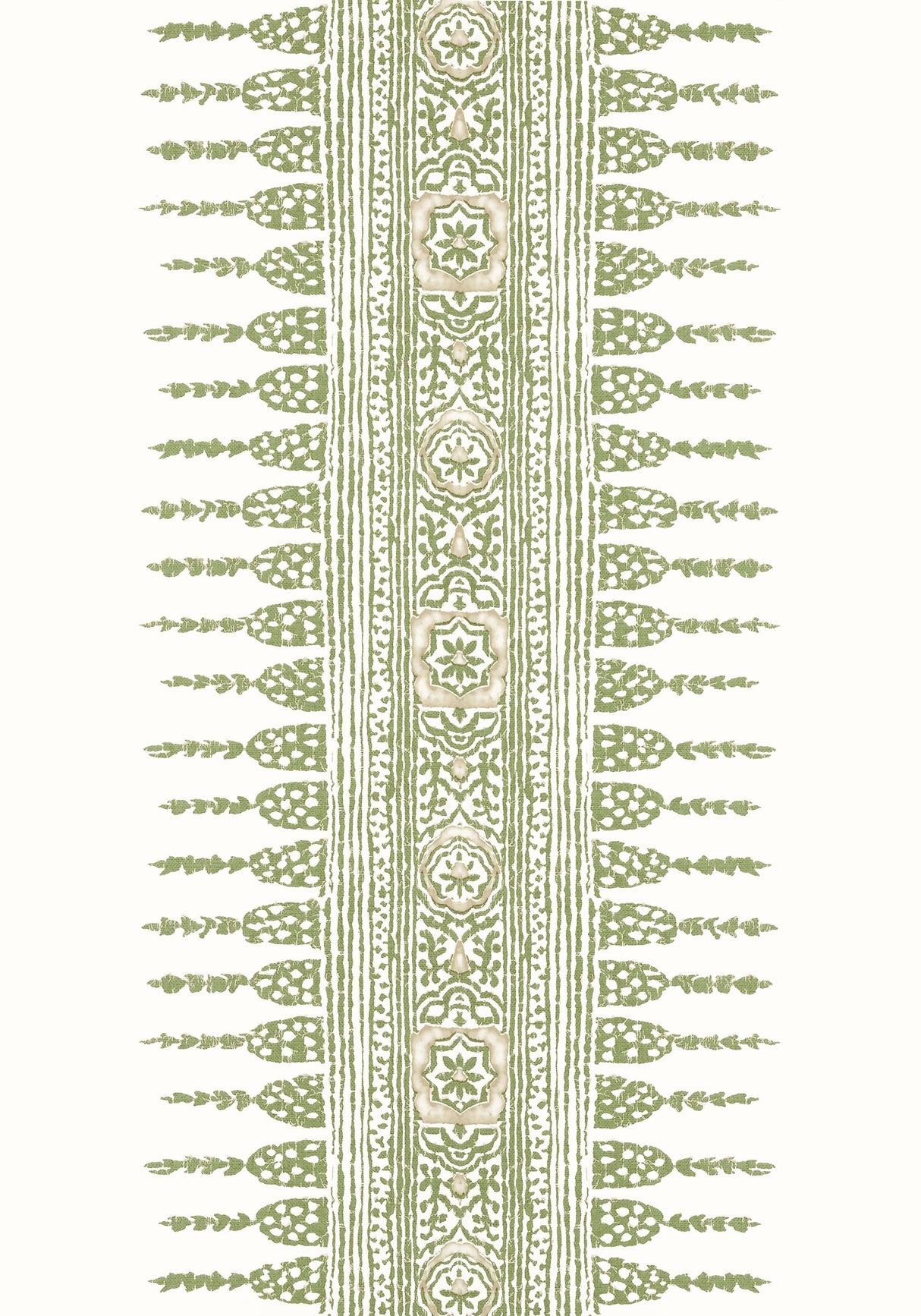 Anna French JAVANESE STRIPE Green and White Wallpaper