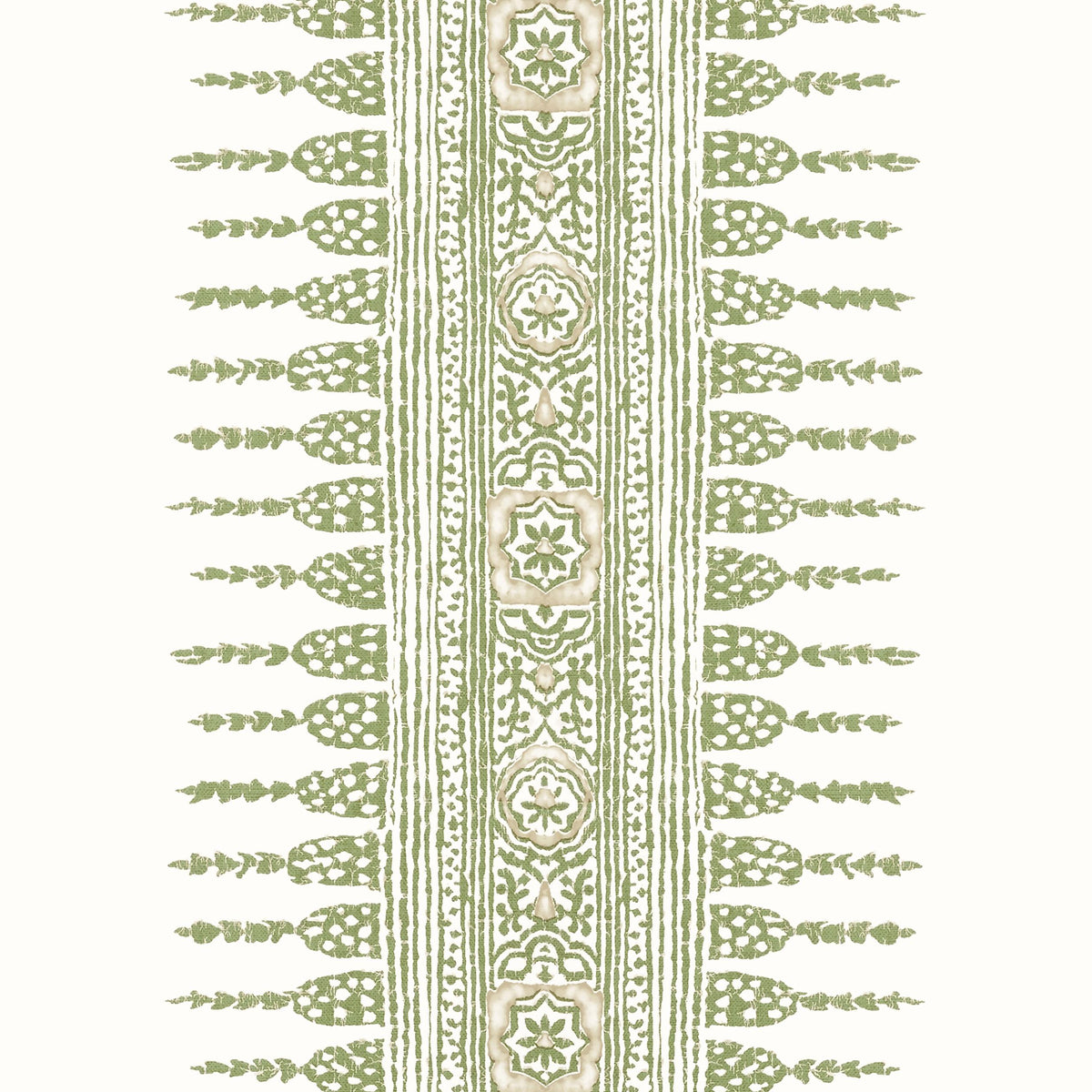 Anna French Javanese Stripe Green And White Wallpaper