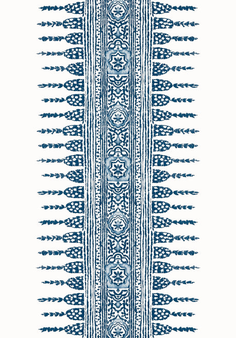 Anna French JAVANESE STRIPE Navy and White Wallpaper