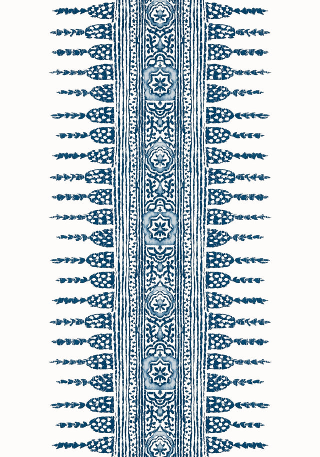 Anna French JAVANESE STRIPE Navy and White Wallpaper