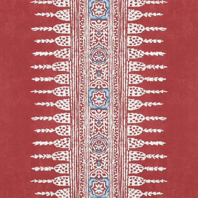 Anna French Javanese Stripe Red Wallpaper