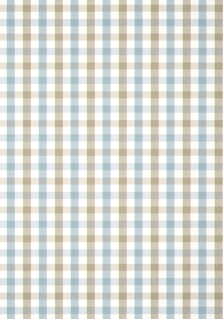 Anna French SAYBROOK CHECK Spa Blue and Beige Wallpaper