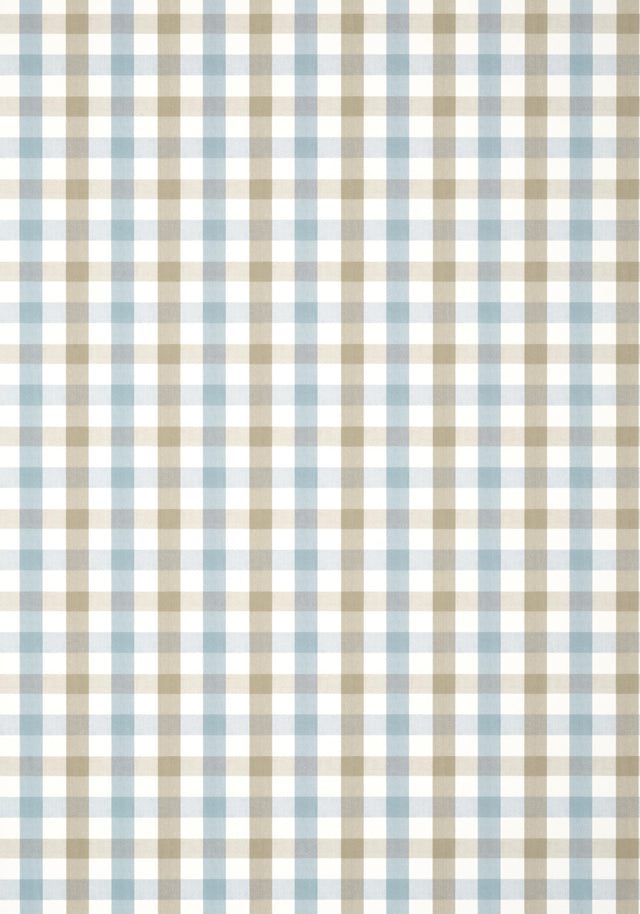 Anna French SAYBROOK CHECK Spa Blue and Beige Wallpaper