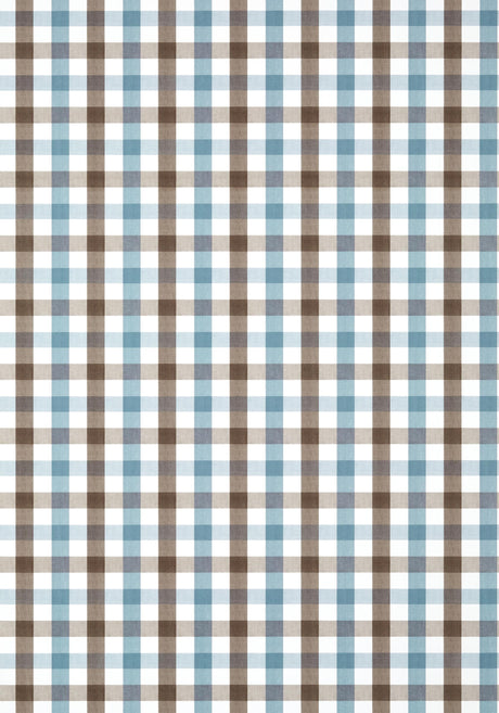 Anna French SAYBROOK CHECK Brown and Slate Wallpaper