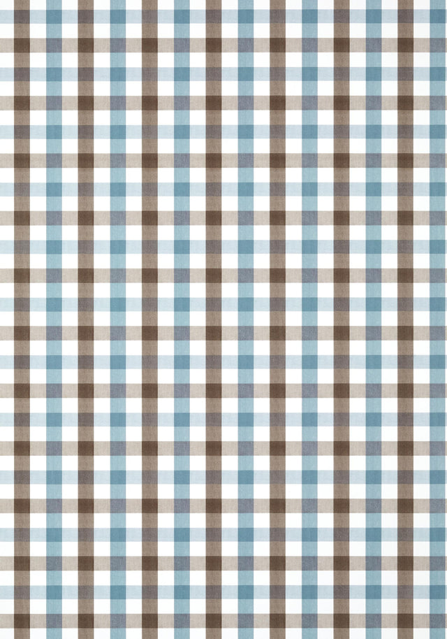 Anna French SAYBROOK CHECK Brown and Slate Wallpaper