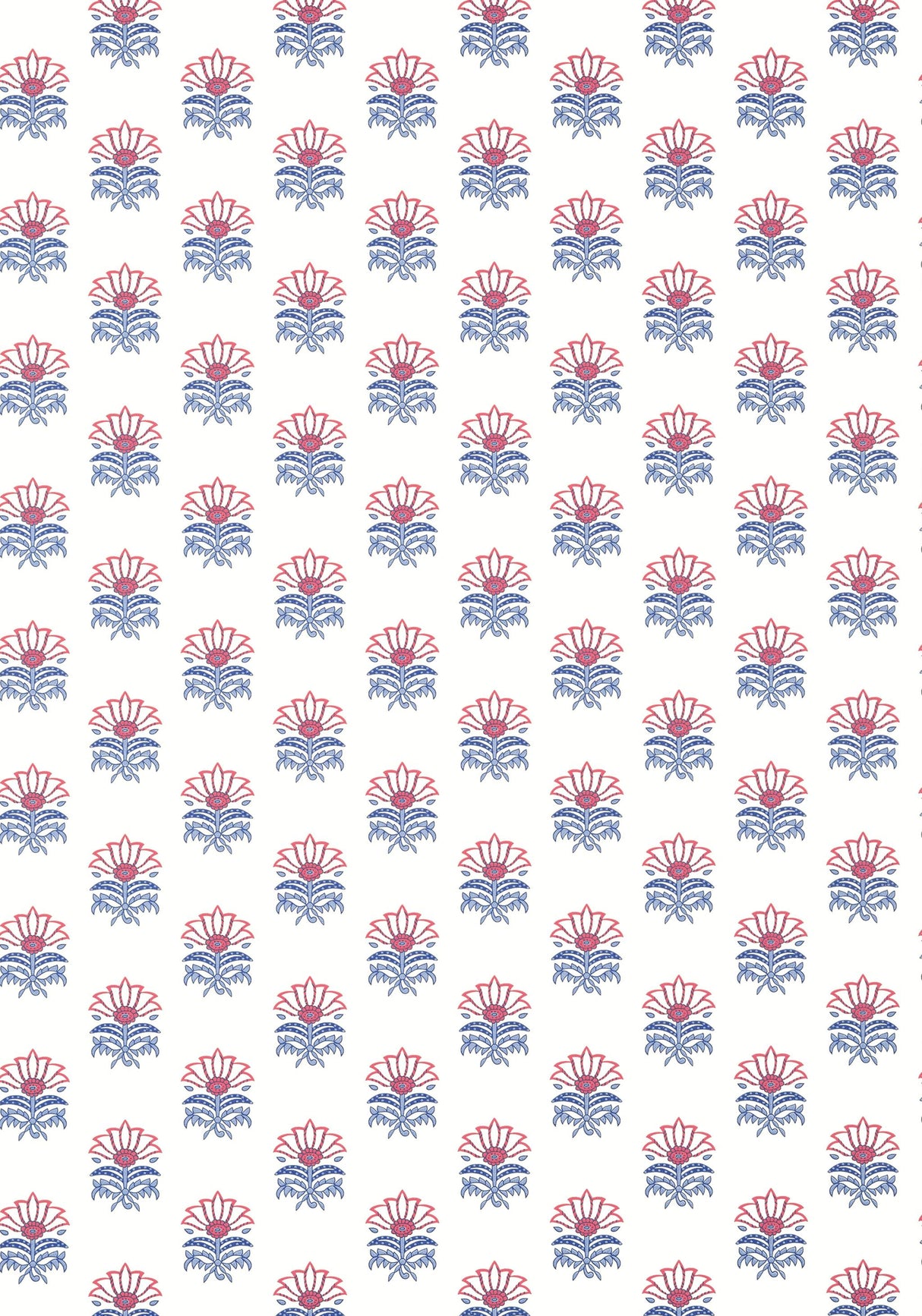 Anna French MILFORD Red and Blue Wallpaper