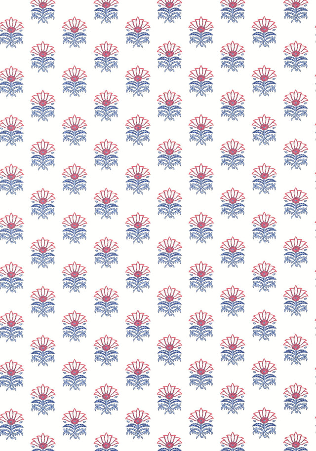 Anna French MILFORD Red and Blue Wallpaper