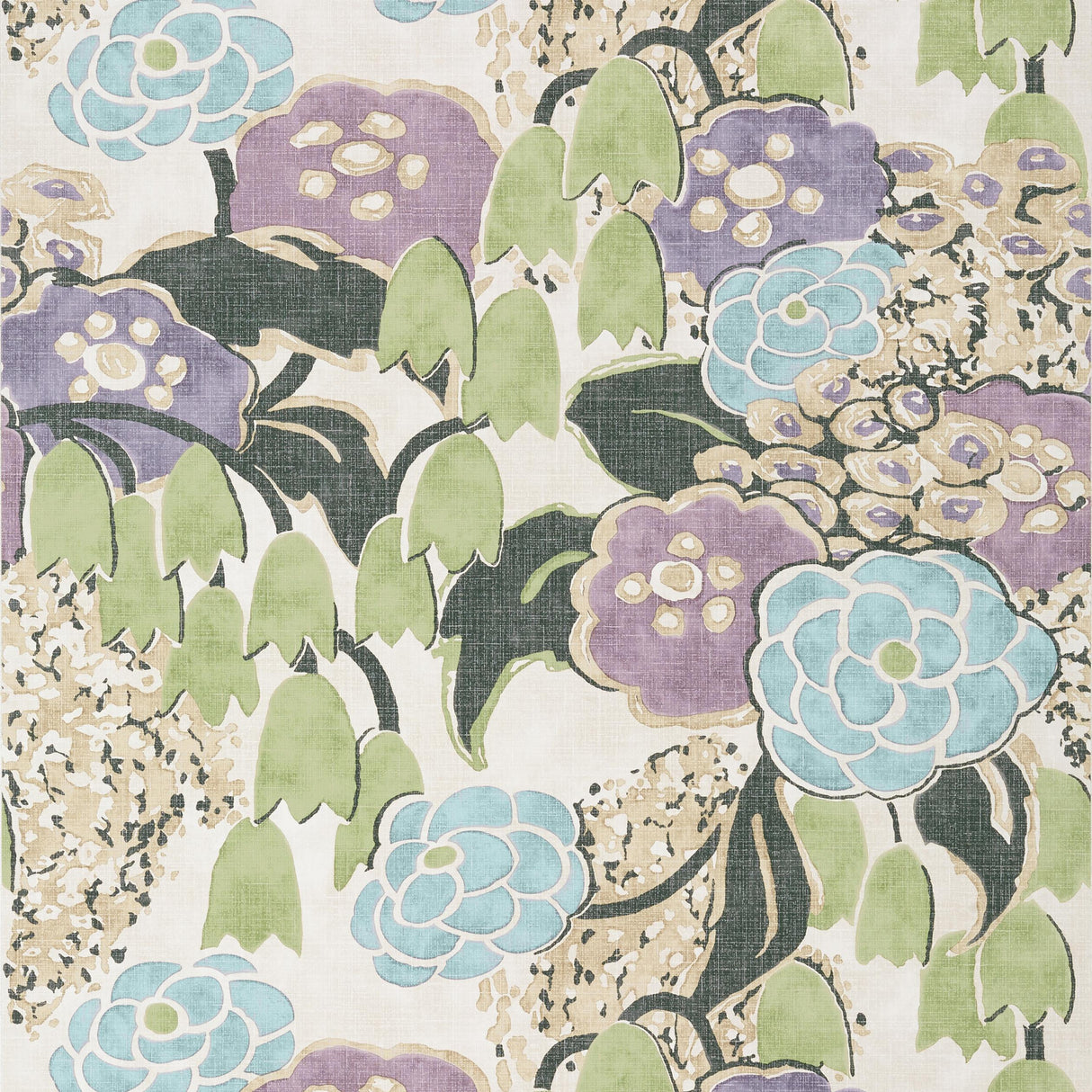 Anna French Laura Lavender And Green Wallpaper