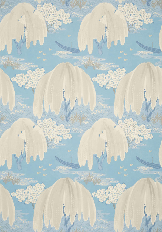Anna French WILLOW TREE Soft Blue Wallpaper