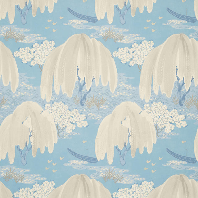 Anna French Willow Tree Soft Blue Wallpaper
