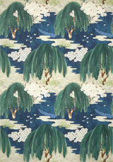 Anna French WILLOW TREE Navy Wallpaper