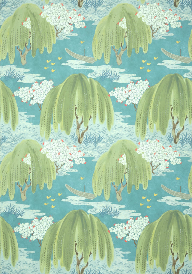 Anna French WILLOW TREE Turquoise Wallpaper