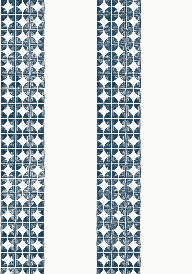 Anna French FAIRMONT STRIPE Navy Wallpaper