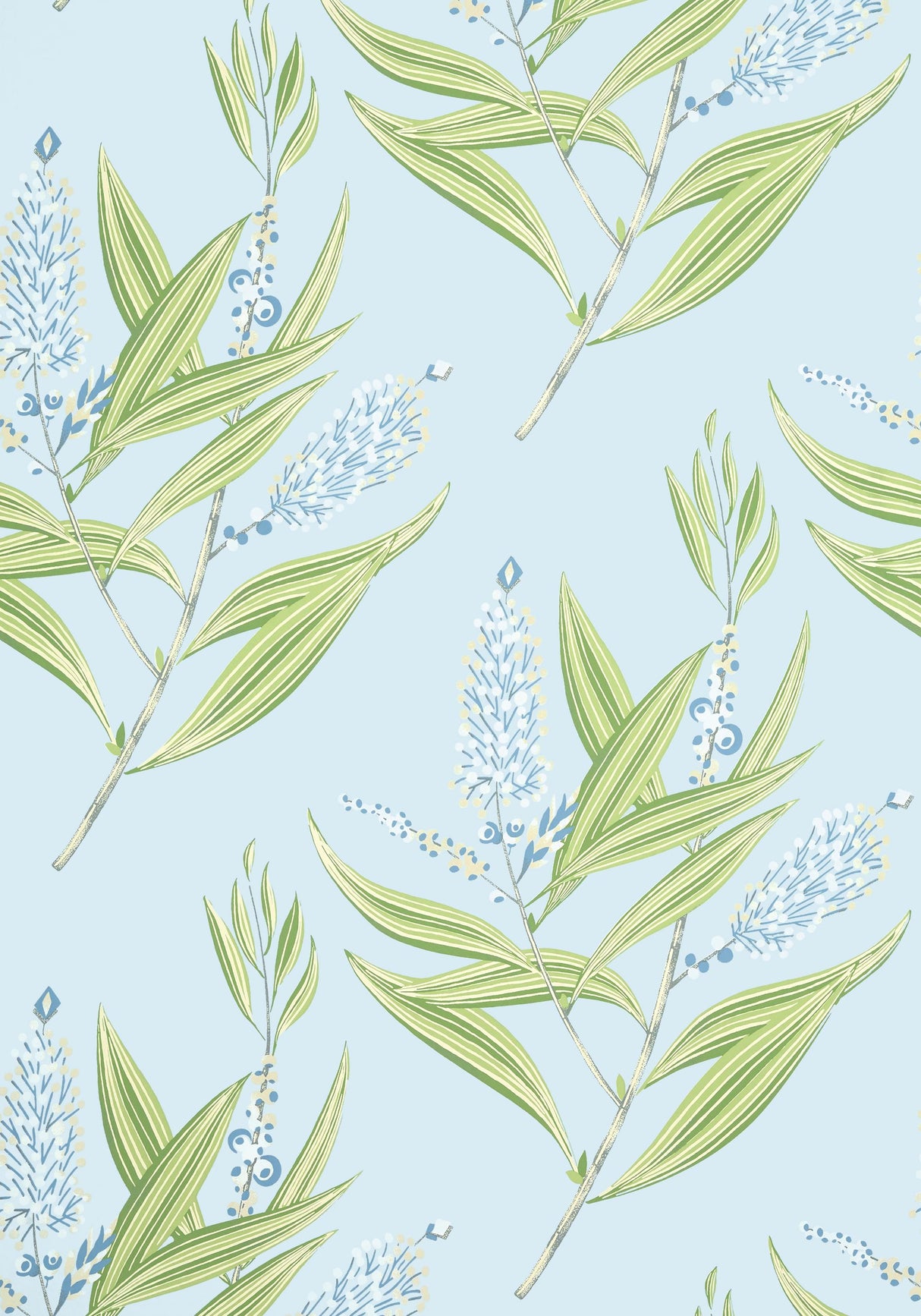 Anna French WINTER BUD Soft Blue Wallpaper