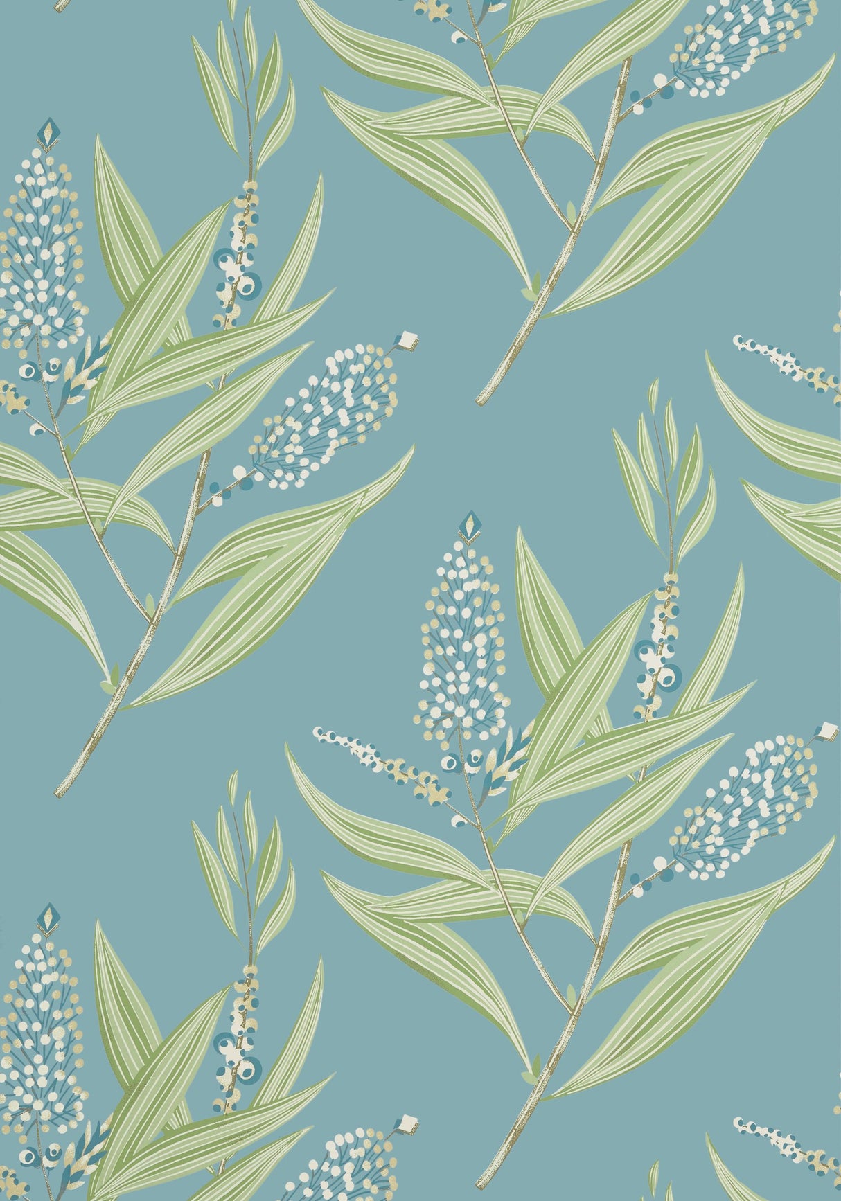 Anna French WINTER BUD Teal Wallpaper